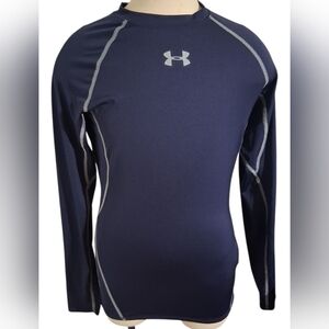 EUC Under Armour HeatGear Compression Blue Long Sleeve – Men’s Medium